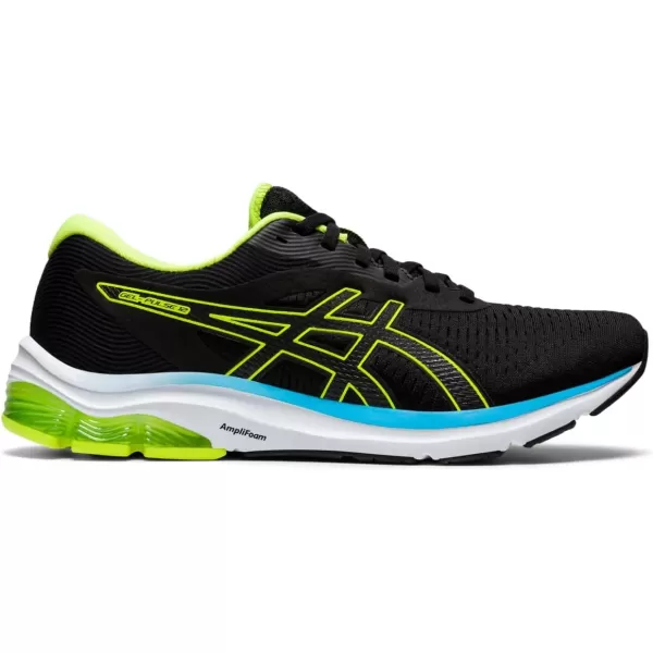 imageASICS Mens GelPulse 12 Running ShoeBlackHazard Green