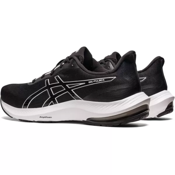imageASICS Mens GelPulse 14 Running ShoesBlackWhite