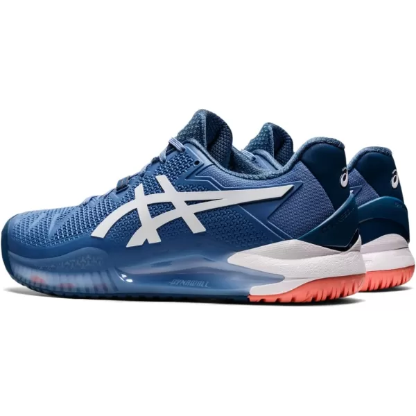 imageASICS Mens GelResolution 8 Tennis ShoesBlue HarmonyWhite