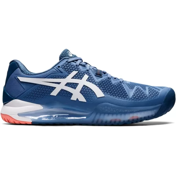 imageASICS Mens GelResolution 8 Tennis ShoesBlue HarmonyWhite