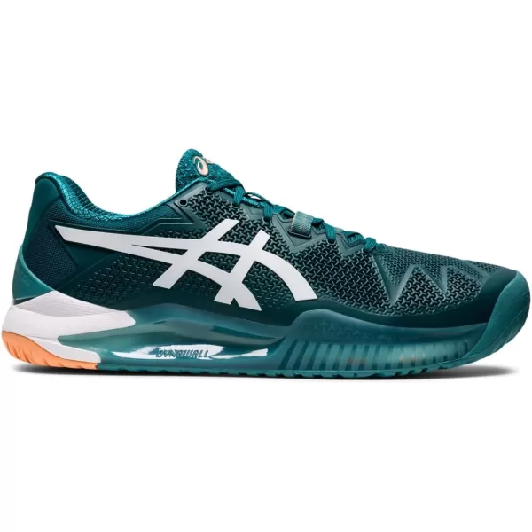 imageASICS Mens GelResolution 8 Tennis ShoesVelvet PineWhite