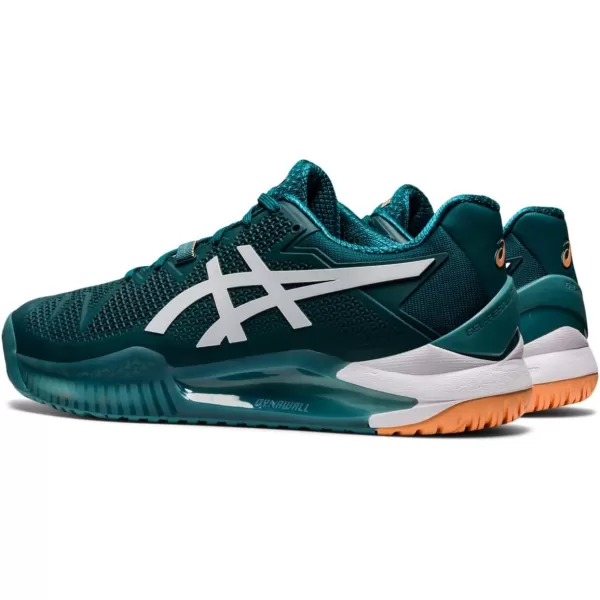 imageASICS Mens GelResolution 8 Tennis ShoesVelvet PineWhite
