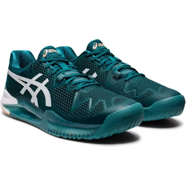 imageASICS Mens GelResolution 8 Tennis ShoesVelvet PineWhite