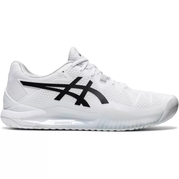 imageASICS Mens GelResolution 8 Tennis ShoesWhiteBlack
