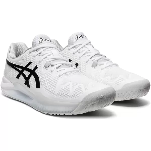 imageASICS Mens GelResolution 8 Tennis ShoesWhiteBlack