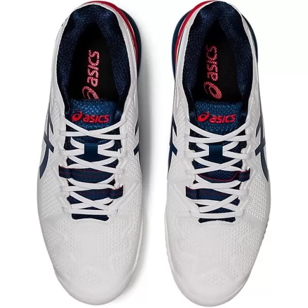 imageASICS Mens GelResolution 8 Tennis ShoesWhiteMako Blue