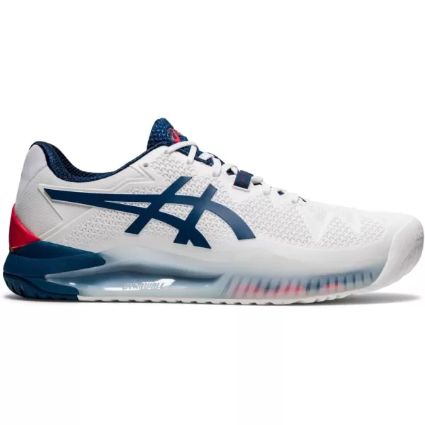 imageASICS Mens GelResolution 8 Tennis ShoesWhiteMako Blue
