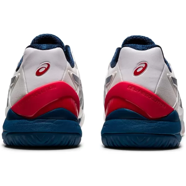 imageASICS Mens GelResolution 8 Tennis ShoesWhiteMako Blue