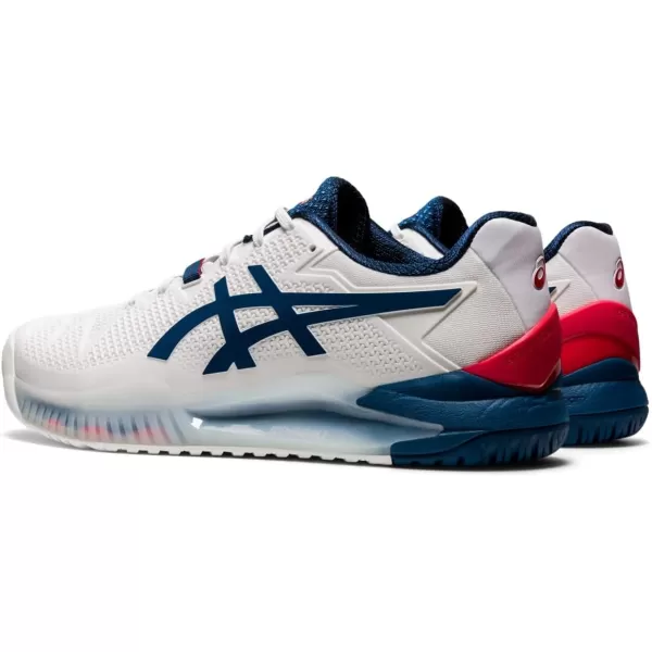 imageASICS Mens GelResolution 8 Tennis ShoesWhiteMako Blue