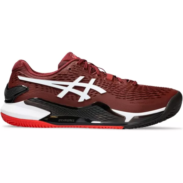 imageASICS Mens GelResolution 9 Clay Tennis ShoesAntique RedWhite