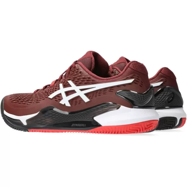 imageASICS Mens GelResolution 9 Clay Tennis ShoesAntique RedWhite