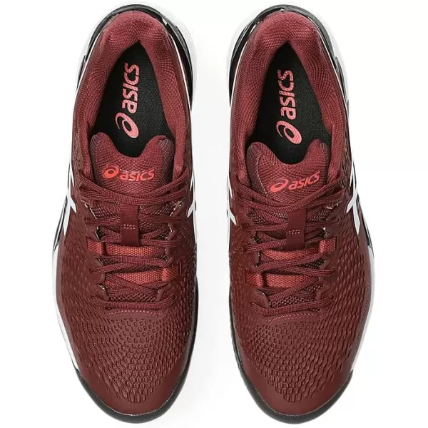 imageASICS Mens GelResolution 9 Clay Tennis ShoesAntique RedWhite