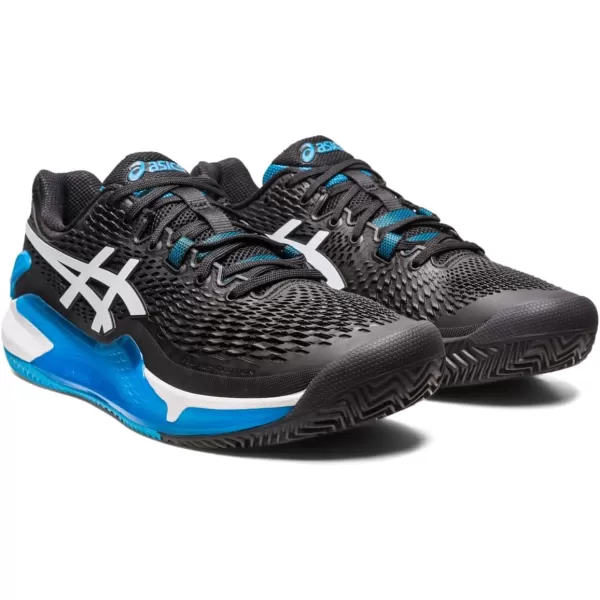 imageASICS Mens GelResolution 9 Clay Tennis ShoesBlackWhite
