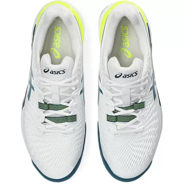 imageASICS Mens GelResolution 9 Tennis ShoeWhiteRestful Teal