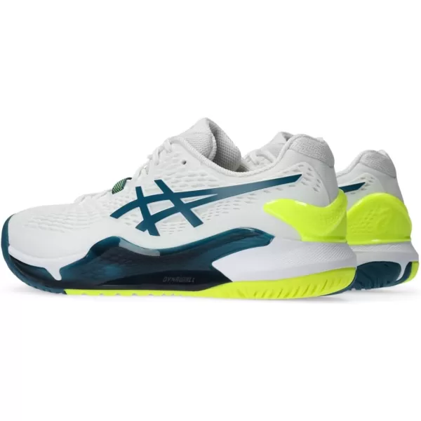 imageASICS Mens GelResolution 9 Tennis ShoeWhiteRestful Teal
