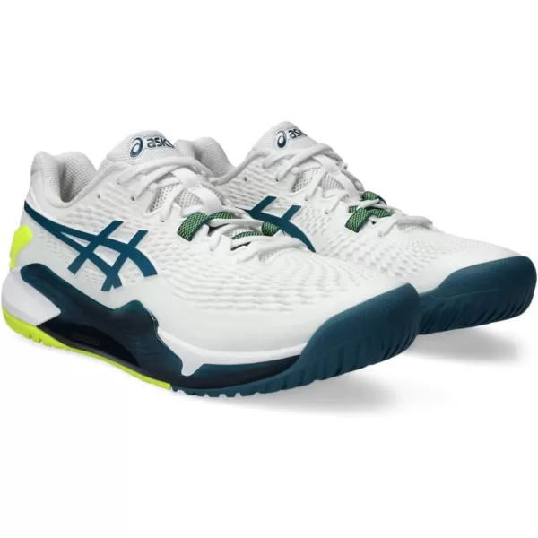 imageASICS Mens GelResolution 9 Tennis ShoeWhiteRestful Teal