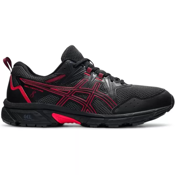 imageASICS Mens GelVenture 8 Running ShoesBlackElectric Red