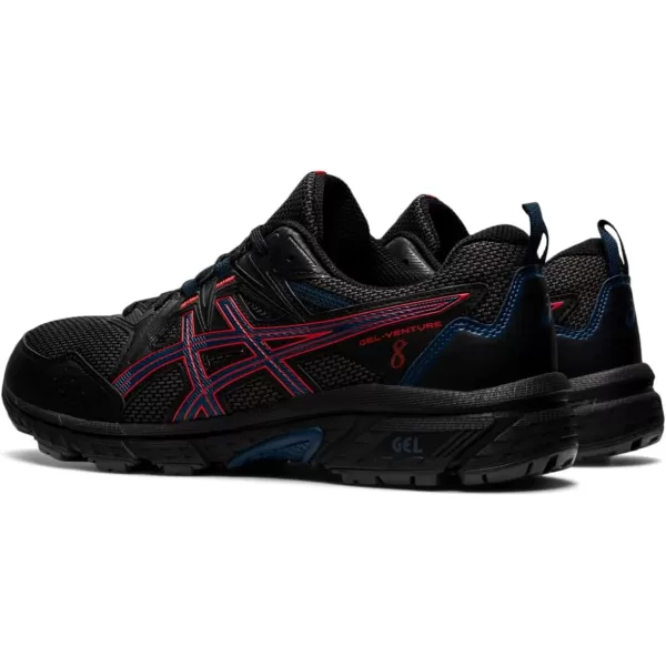 imageASICS Mens GelVenture 8 Running ShoesBlackFiery Red