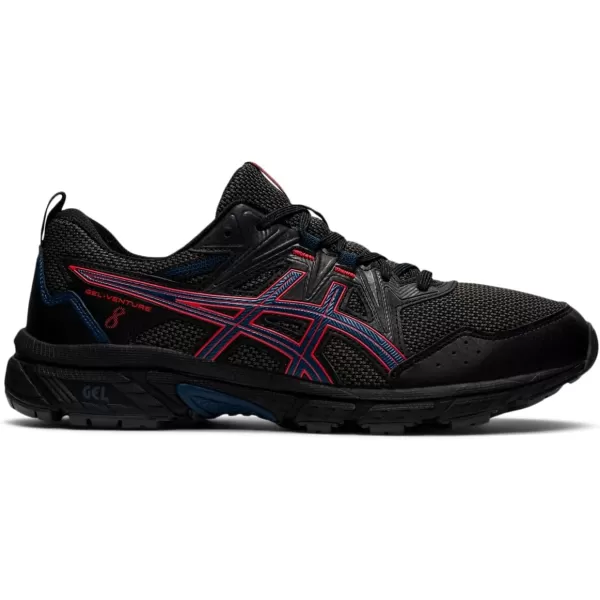 imageASICS Mens GelVenture 8 Running ShoesBlackFiery Red
