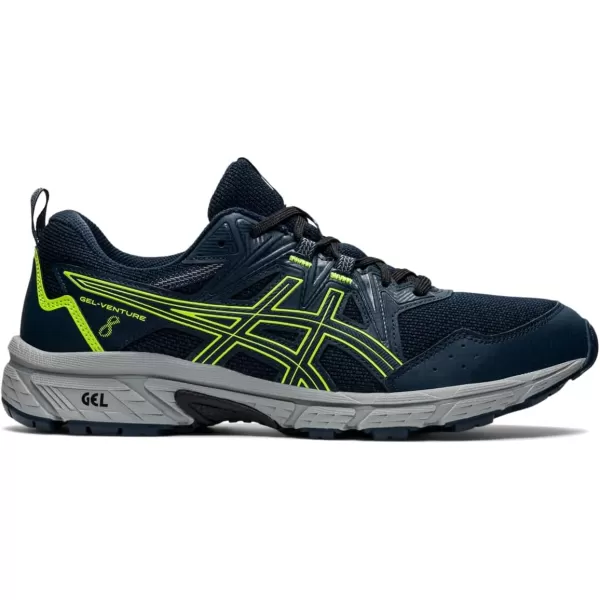 imageASICS Mens GelVenture 8 Running ShoesFrench BlueHazard Green
