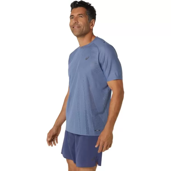 imageASICS Mens METARUN Short Sleeve TOP ApparelDenim Blue