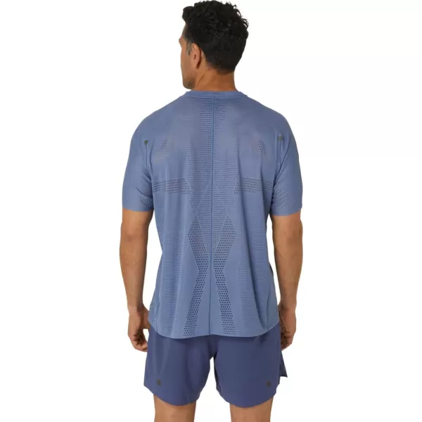 imageASICS Mens METARUN Short Sleeve TOP ApparelDenim Blue