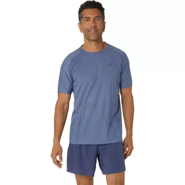 imageASICS Mens METARUN Short Sleeve TOP ApparelDenim Blue