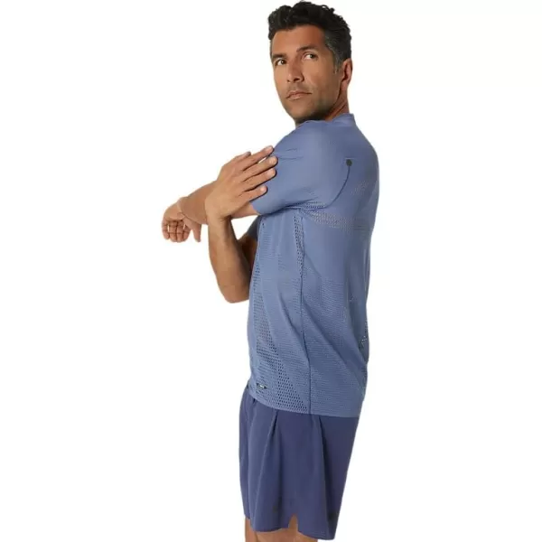 imageASICS Mens METARUN Short Sleeve TOP ApparelDenim Blue