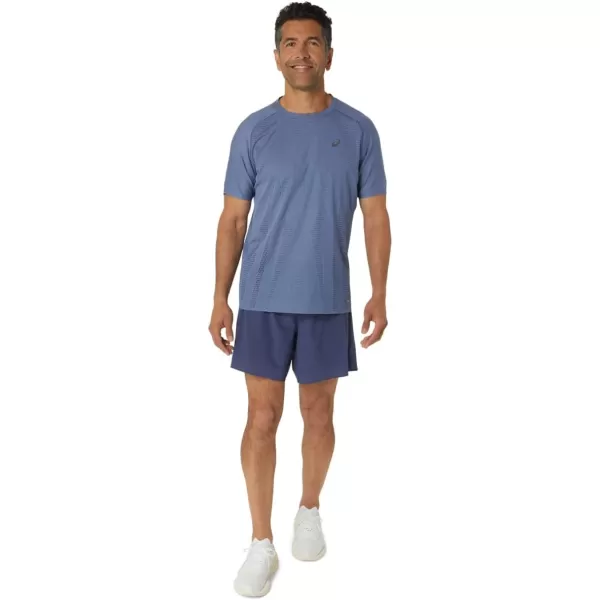 imageASICS Mens METARUN Short Sleeve TOP ApparelDenim Blue
