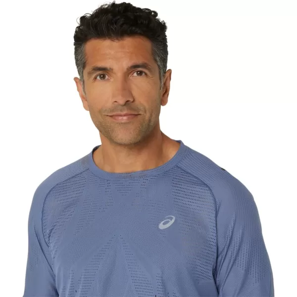 imageASICS Mens METARUN Short Sleeve TOP ApparelDenim Blue