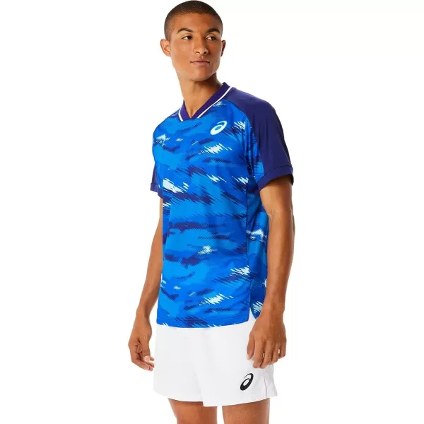 imageASICS Mens Match Graphic Short Sleeve TOP ApparelDive Blue