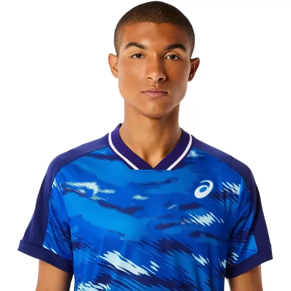 imageASICS Mens Match Graphic Short Sleeve TOP ApparelDive Blue