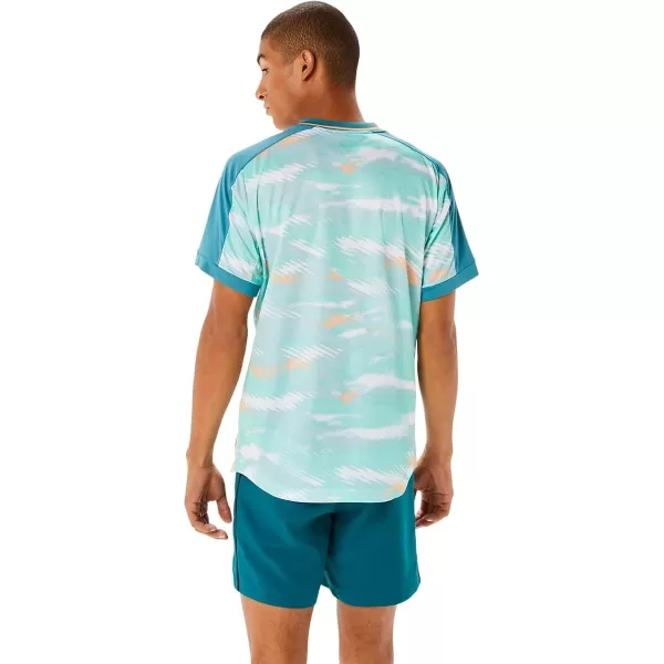imageASICS Mens Match Graphic Short Sleeve TOP ApparelMisty Pine