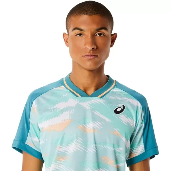 imageASICS Mens Match Graphic Short Sleeve TOP ApparelMisty Pine