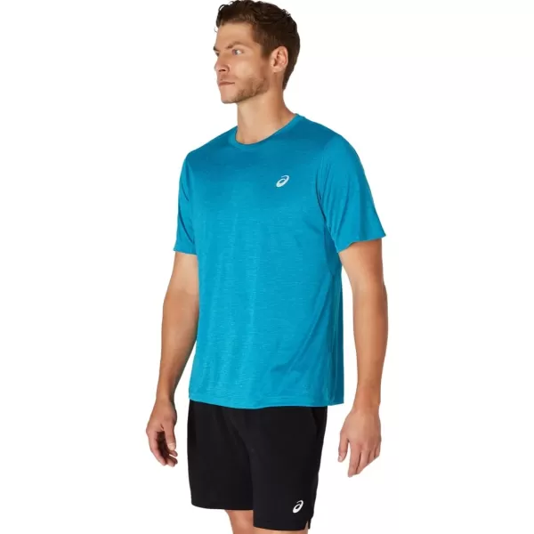 imageASICS Mens Mens Short Sleeve PERF TOP ApparelTeal Blue