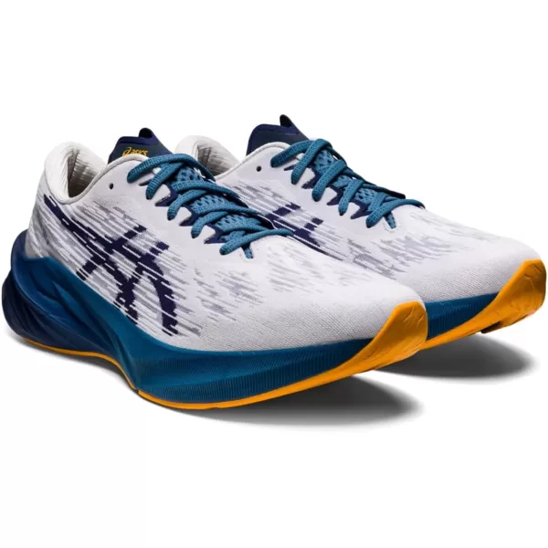 imageASICS Mens NOVABLAST 3 Running ShoesWhiteDeep Ocean