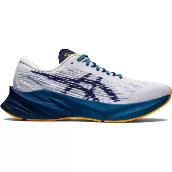 imageASICS Mens NOVABLAST 3 Running ShoesWhiteDeep Ocean