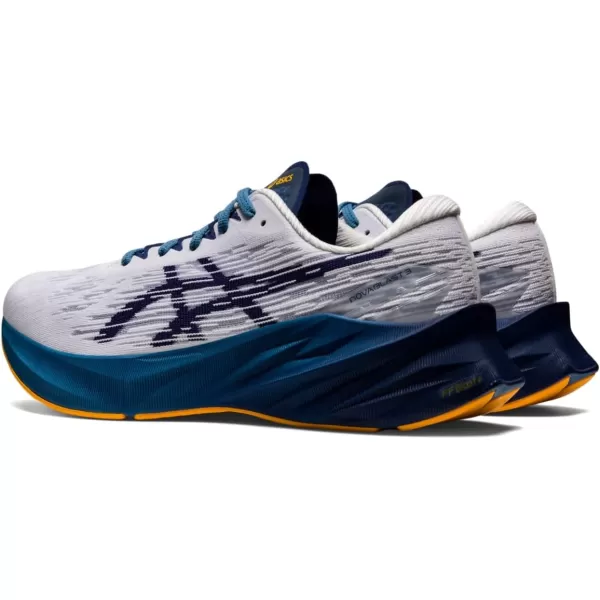 imageASICS Mens NOVABLAST 3 Running ShoesWhiteDeep Ocean