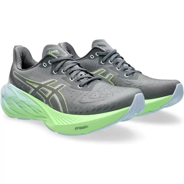 imageASICS Mens NOVABLAST 4 Running ShoeSteel GreyElectric Lime