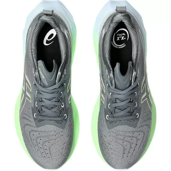 imageASICS Mens NOVABLAST 4 Running ShoeSteel GreyElectric Lime