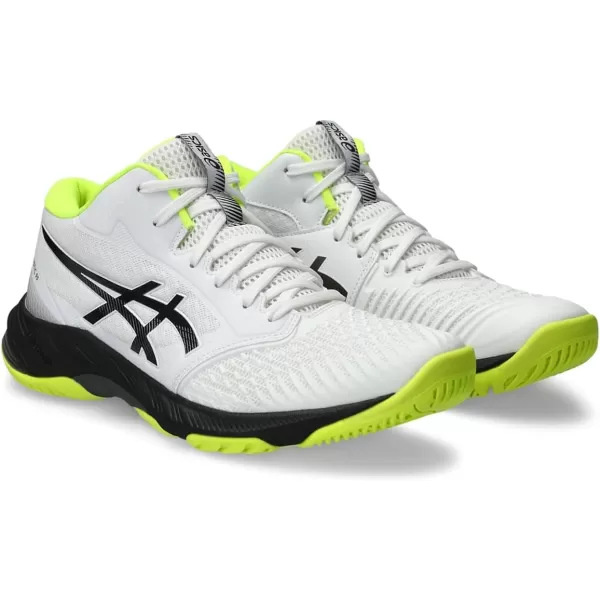 imageASICS Mens Netburner Ballistic FlyteFoam Mid Top 3 Volleyball ShoeWhiteGunmetal