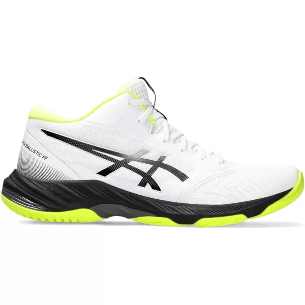 imageASICS Mens Netburner Ballistic FlyteFoam Mid Top 3 Volleyball ShoeWhiteGunmetal