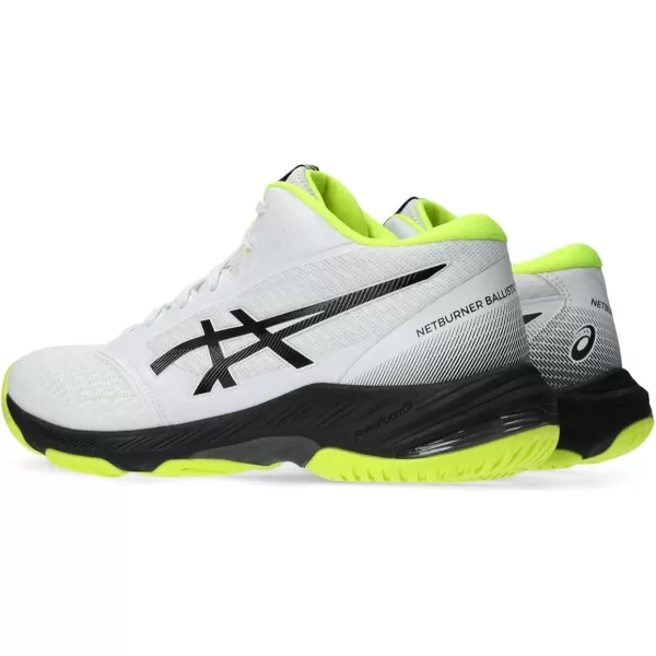 imageASICS Mens Netburner Ballistic FlyteFoam Mid Top 3 Volleyball ShoeWhiteGunmetal