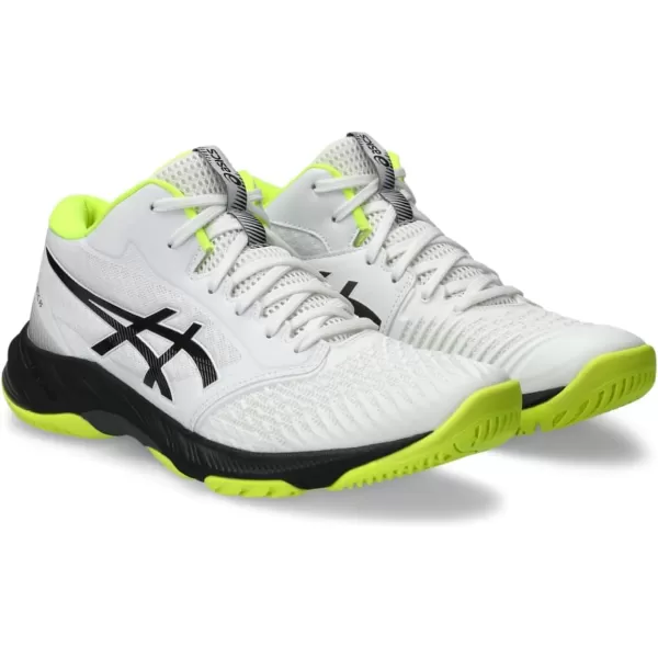 imageASICS Mens Netburner Ballistic FlyteFoam Mid Top 3 Volleyball ShoesWhiteGunmetal
