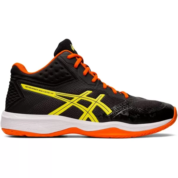 imageASICS Mens Netburner Ballistic FlyteFoam Mid Top Volleyball ShoesBlackSour Yuzu
