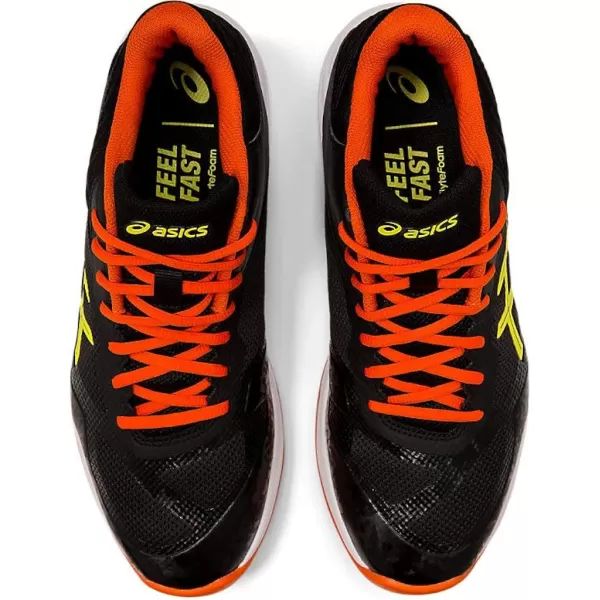 imageASICS Mens Netburner Ballistic FlyteFoam Mid Top Volleyball ShoesBlackSour Yuzu