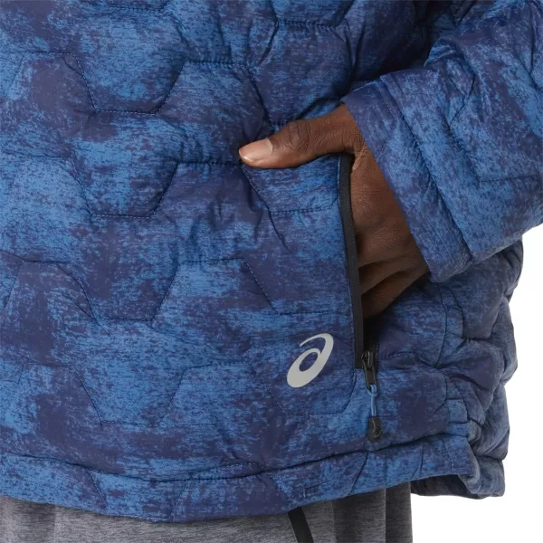 imageASICS Mens PERFORMANCE INSULATED JACKET ApparelTie Dye Blue Print