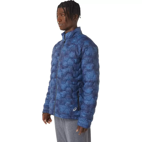 imageASICS Mens PERFORMANCE INSULATED JACKET ApparelTie Dye Blue Print