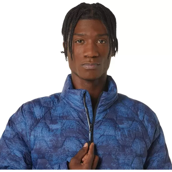 imageASICS Mens PERFORMANCE INSULATED JACKET ApparelTie Dye Blue Print