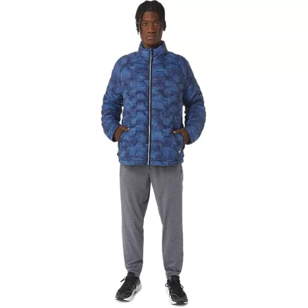 imageASICS Mens PERFORMANCE INSULATED JACKET ApparelTie Dye Blue Print